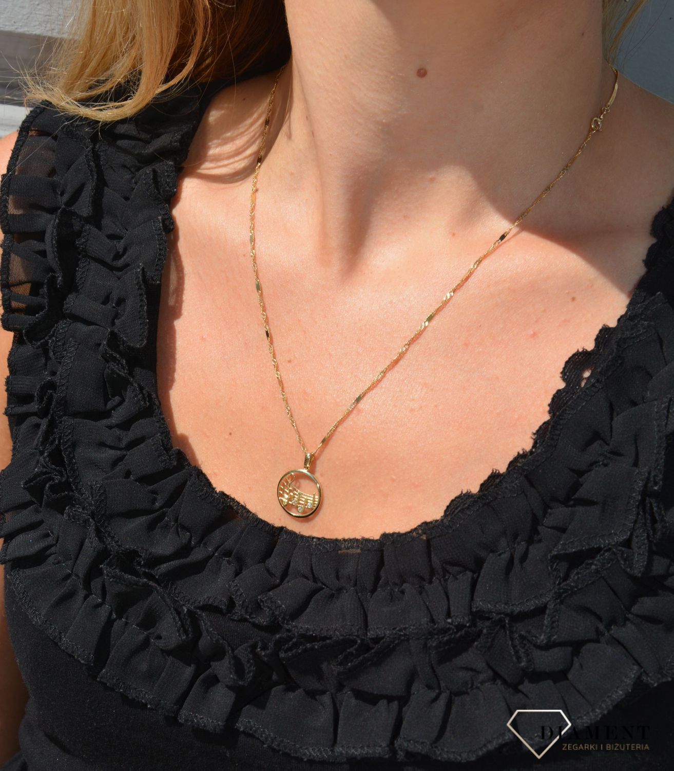 Złoty łańcuszek 585 singapur z blaszką 1452-020 (1).jpg